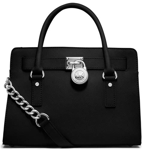 michael kors hamilton satchel black saffiano|Michael Kors saffiano leather.